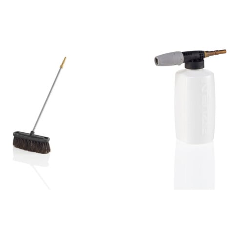 Set Kränzle Hochdruckreiniger K 1154 TST + Schauminjektor mit Behälter 2l (D12) + Waschbürste quer 500 mm (D12) + Wassereingangsfilter (Wasserausgang in Messingausführung)