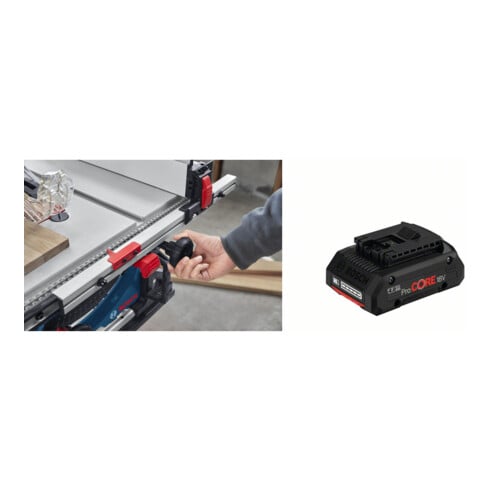 Set Bosch Tischkreissäge GTS 70-216 (solo; C) + Akkupack ProCORE 18 Volt, 4,0 Ah
