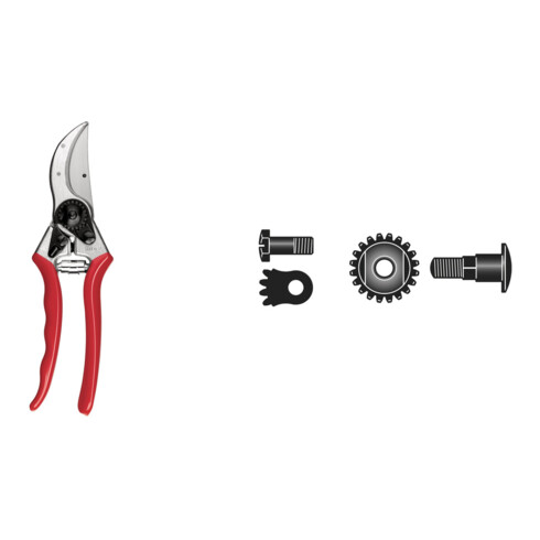 Set Felco 2 Baumschere + 6/90 Reparatur-Satz : Bolzen, Mutter, Sektor