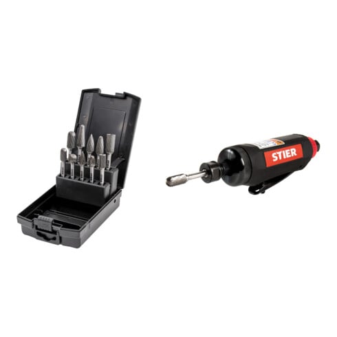 Set STIER HM Frässtifte-Set 10tlg + Stabschleifer 188mm