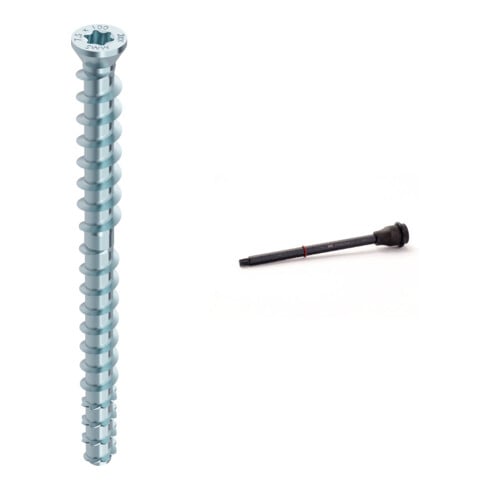 Set Heco MULTI-MONTI TC 10,0 x 130 TimberConnect T-Drive A2K + outil de pose pour MMS-TC 10 ancrage de traverse T-45 x 195