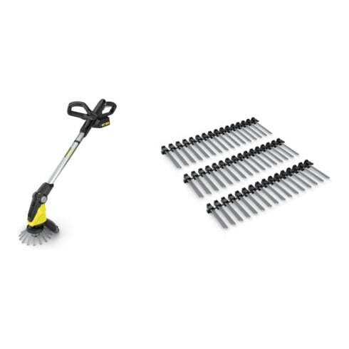 Set Kärcher Akku-Unkrautentferner WRE 18-55 Battery Set + Borstenband Unkrautentferner 3er Pack