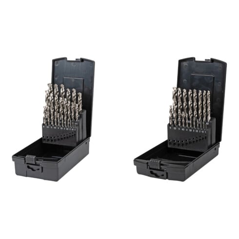 Set STIER Spiralbohrer-Set HSS-Co5 25tlg + Spiralbohrer-Set HSS-Co5 19tlg