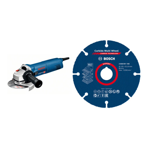 Set Bosch Winkelschleifer GWS 1400 + EXPERT Carbide Multi Wheel Trennscheibe 125 mm