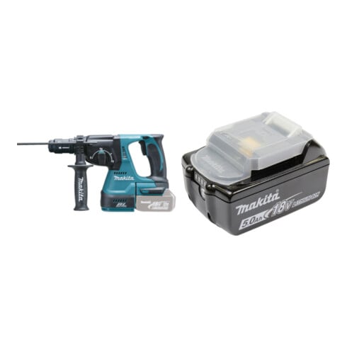 Set Makita: Kombihammer DHR243Z 18V SDS+ Solo + Akku BL1850B 5,0Ah Li-Ion