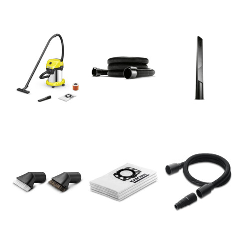 Set Kärcher: WD 3 S V-17/4/20 Nass-/Trockensauger +Zubehör für Haush. & Werkst.