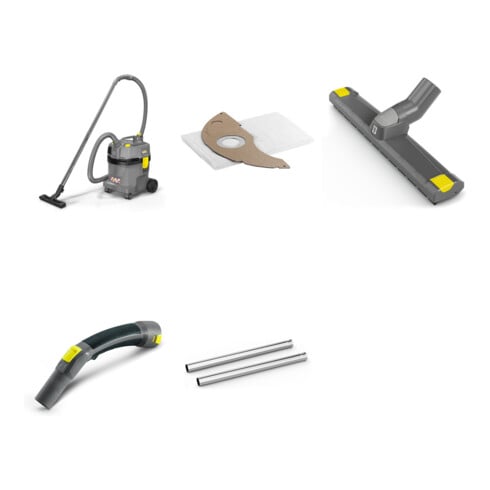 Set Kärcher: NT 22/1 Ap Te L Sauger + Vliesfilter + DN 35 Düse, Krümmer & Saugr.