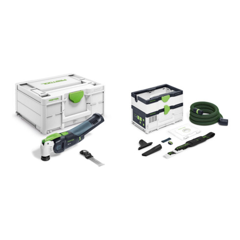 Set Festool Akku-Oszillierer OSC 18 E-Basic VECTURO + Akku-Absaugmobil CTLC SYS I-Basic CLEANTEC