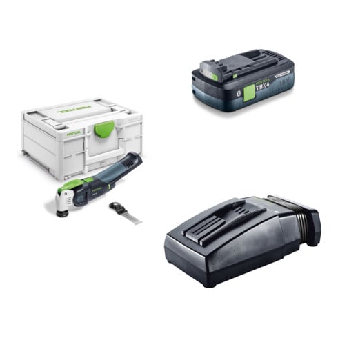 Set Festool Akku-Oszillierer OSC 18 E-Basic VECTURO + Tabless Akkupack BP 18 TBX 4 C-ASI + Schnellladegerät TCL 6