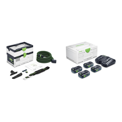 Set Festool Akku-Absaugmobil CTLC SYS I-Basic CLEANTEC + Energie-Set SYS 18V 4xTBX4/TCL6DUO