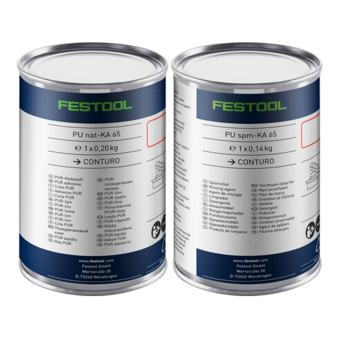 Set Festool PU-Klebstoff natur PU NAT-KA 65/4+Spülmittel PU spm-KA 65 4er Pack