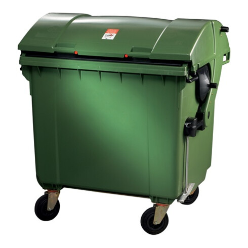 Bac à ordures 1,1 m³ HDPE vert mobile selon DIN EN 840-3 SULO