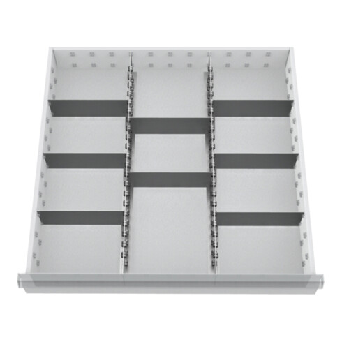 Bedrunka+Hirth Insert de tiroirs Série 700 rails de compartiment moyen avec cloisons (139BLH100A)