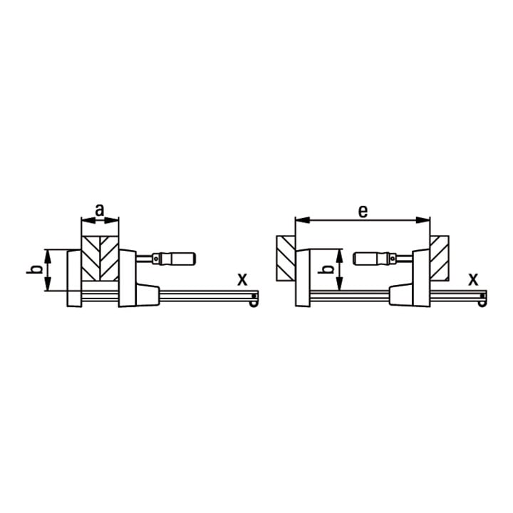 Bessey Flächenspanner UniKlamp Spann-W. 600mm Ausladung 80mm Spreizw. 172-720mm
