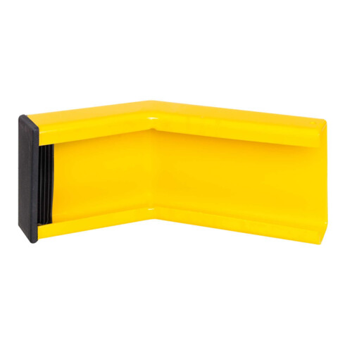 BLACK BULL Plinthe de protection anti-chocs Coin de finition Profil C 45° galvanisé jaune Coin extérieur capuchon noir
