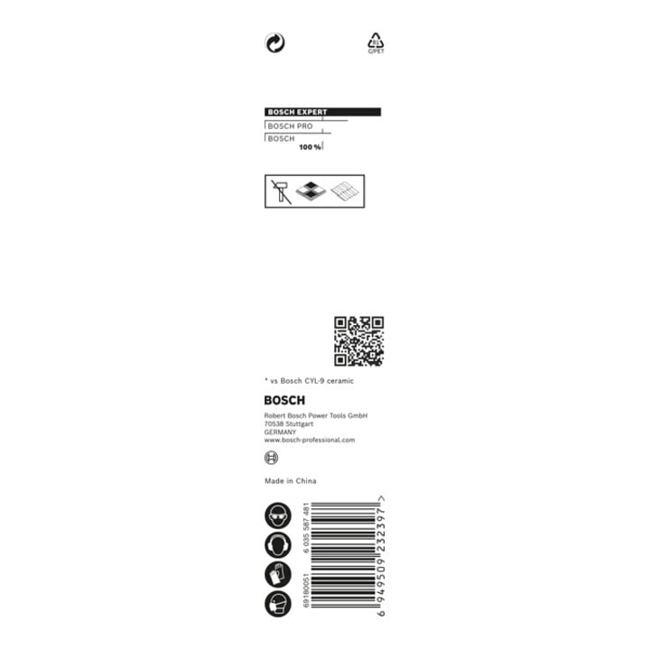 Bosch EXPERT HEX-9 HardCeramic Bohrer 3 x 90mm für Dreh- und Schlagbohrer