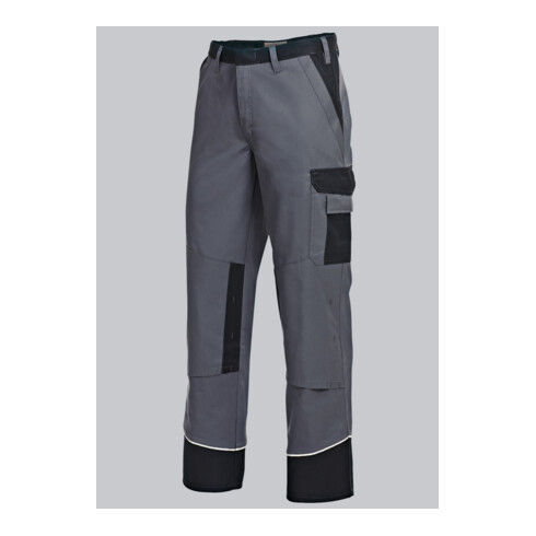 BP® Arbeitshose mit verdeckten Knöpfen und Kniepolstertaschen, dunkelgrau/schwarz