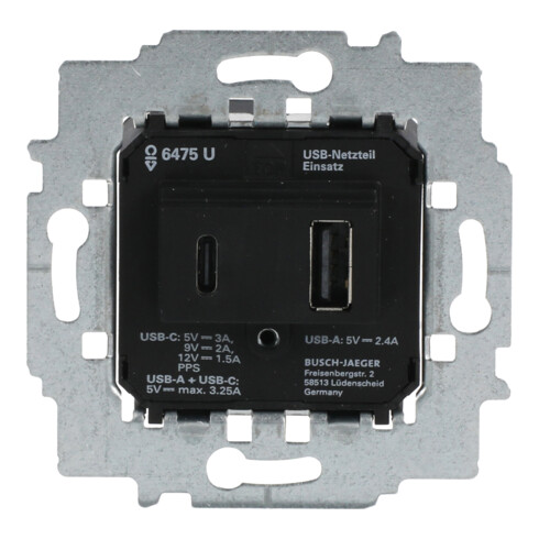 Busch-Jaeger Netzteil-Einsatz USB A+C 6475 U
