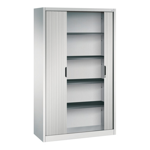 C+P Aktenschrank Omnispace mit Rollladen und 5 Ordnerhöhen Front Lichtgrau Korpus Lichtgrau