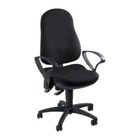 Chaise de bureau pivotante avec contact permanent noir 420-550 mm sans accoudoir