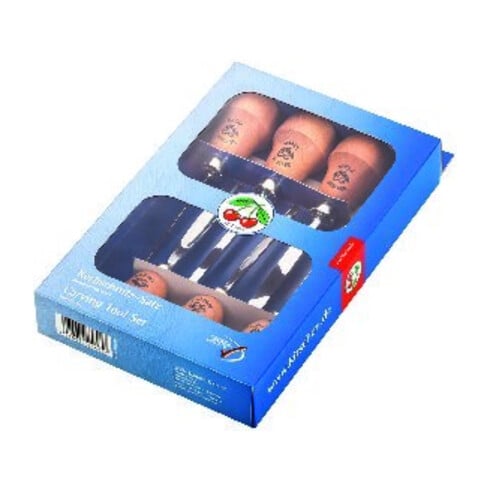 Coffret de 6 burins Kirschen avec manche en poire 6 - pcs. en coffret self-service
