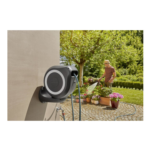 Coffret mural pour tuyau RollUp M GARDENA (blanc) 20 m