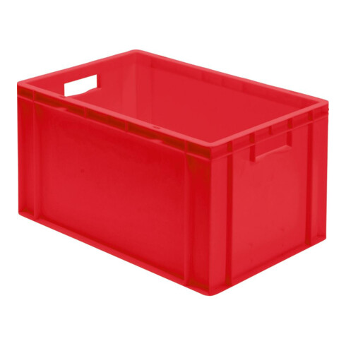 Conteneur de transport gerbable L600xl400xH320mm rouge PP poignée traversante