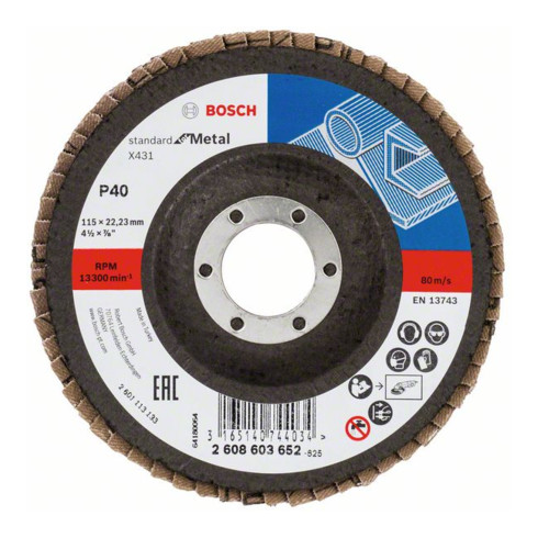 Bosch Disque abrasif à lamelles X431, standard pour métal, incliné