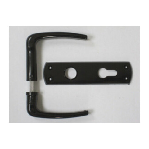 Drückergarnitur Universal-Kastenschloss PZ schwarz 55mm VK 8mm