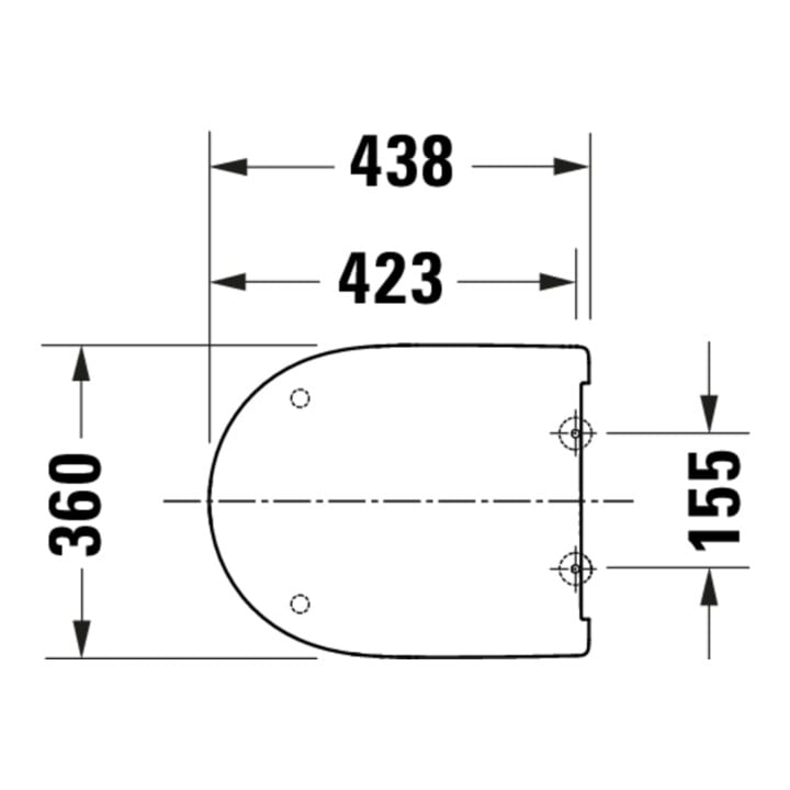 Duravit WC-Sitz D-shaped m Abs, abn., 43,8cm, Uni, Scha. ES, we.