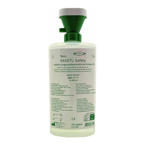 Ekastu Augenspülflasche Eco mit Trichter, (600 ml) FD