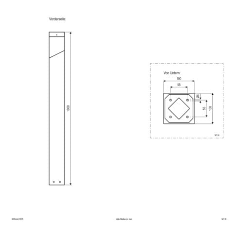 EVN Pollerleuchte WSL441015 IP44 Aluminium