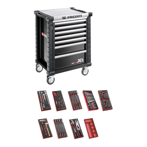 Facom werkplaatswagen JET.7GM3 met 9 modules