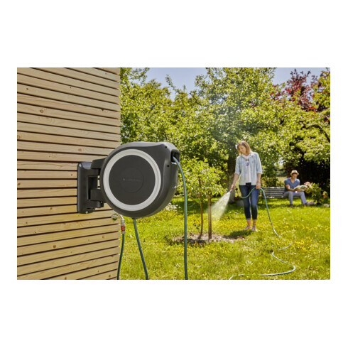 GARDENA Wand-Schlauchbox RollUp L (weiß) 30 m
