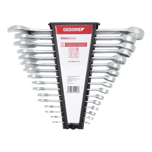 Gedore Jeu de clés mixtes longueur AF 1/4"-1.1/4" 16 pièces R09115016