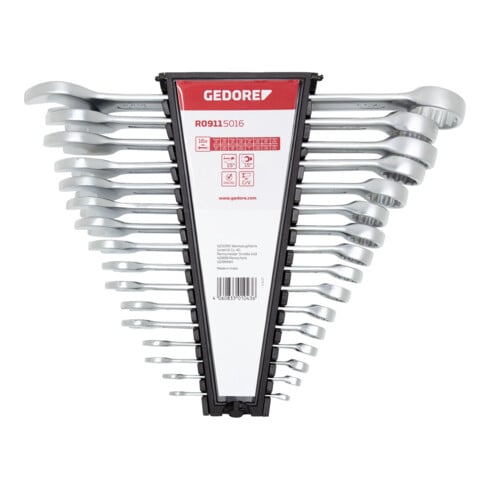 Gedore R09115016 Ring-steeksleutel set lengte AF 1/4"-1 1/4" 16-dlg.