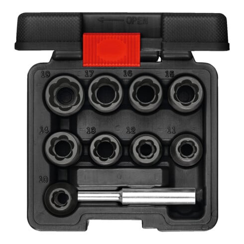 Gedore Red spiraal fluit 1/2 SW 10-19mm 10tlg