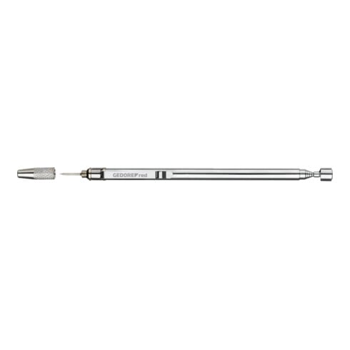 Gedore red Téléscopique aimant porte-objets, extensible à 670 mm, cales de valve, force de levage 300 g, aimant Ø 7,5 mm, avec aiguille à déchirer, R19101000