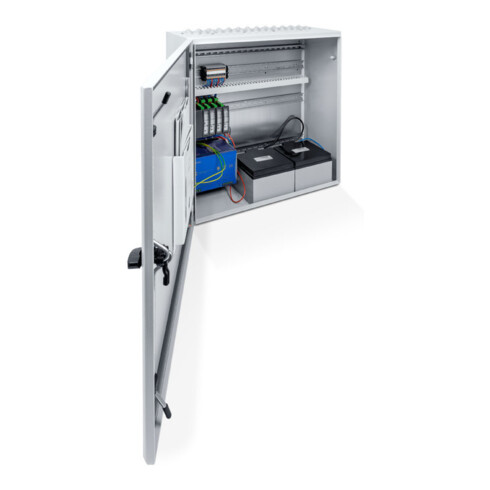 GEZE RWA-Notstromsteuerzentrale MBZ 300 24V DC Aufputz Stahlblech grau