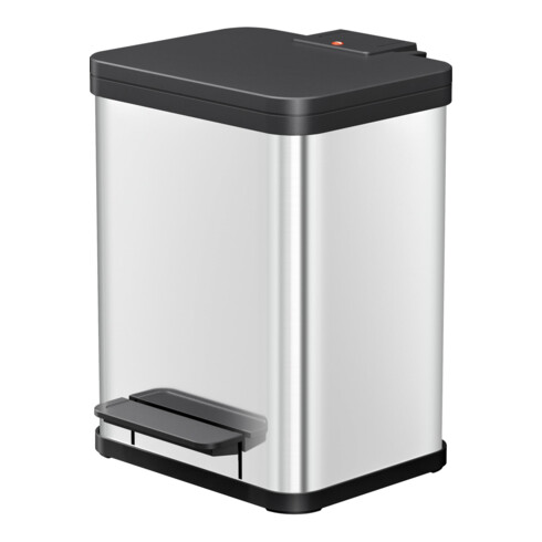 Hailo Öko duo Plus M, Poubelle à pédale, 2x9 l, inox