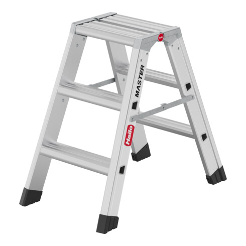 Hailo Aluminium-Doppelstufen-Trittleiter Master D80 2 x 3 Stufen