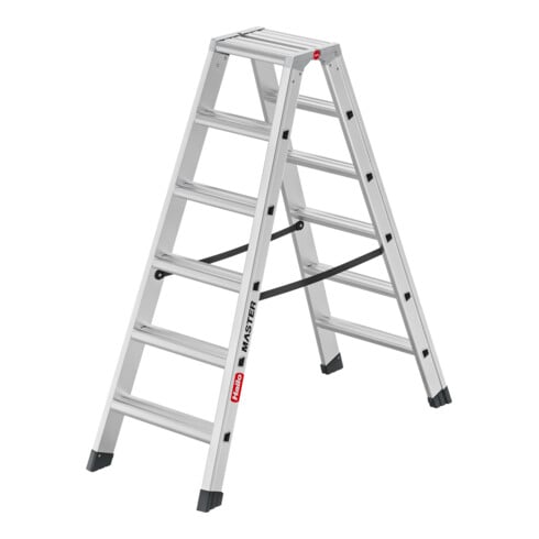 Hailo Aluminium-Doppelstufenleiter Master D100 2 x 6 Stufen