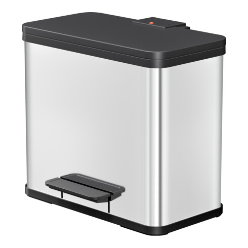 Hailo Öko duo Plus L, Poubelle à pédale, 17 + 9 ltr, inox