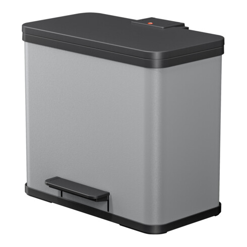 Hailo Öko trio Plus L, Poubelle à pédale, 3x9 ltr, argent