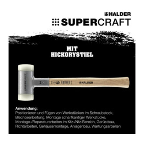 Halder Rückschlagfreier Hammer mit Hickory-Stiel