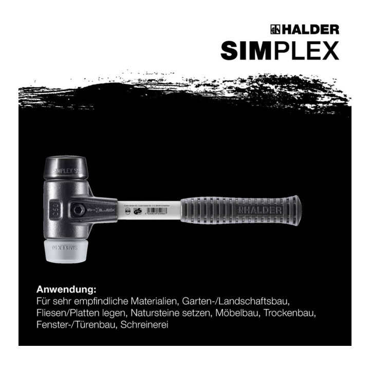 Halder SchonhammerSimplex Fiber. 40mm Gummi/TPE-mid