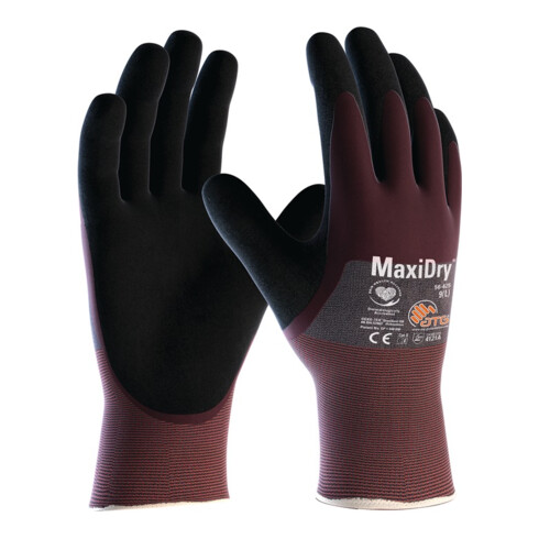 Handschuhe MaxiDry® 56-425 Gr.9 lila/schwarz Nyl.EN 388 PSA II ATG