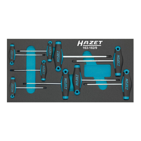 HAZET Schroevendraaierset met T-greep 163-182/9 Binnen TX-profiel T 6 - T 30 Aantal gereedschappen: 9