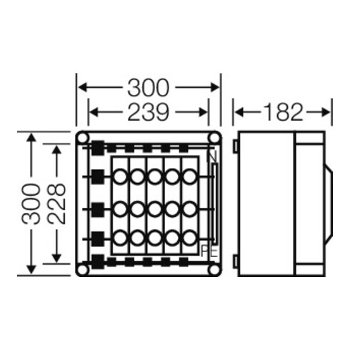 HENSEL DZ-Gehäuse 5x3x63A D02 E18 Mi 3230