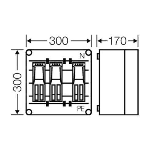Hensel Lasttrenn-Gehäuse 3x3xNH000 5-polig Mi 6291